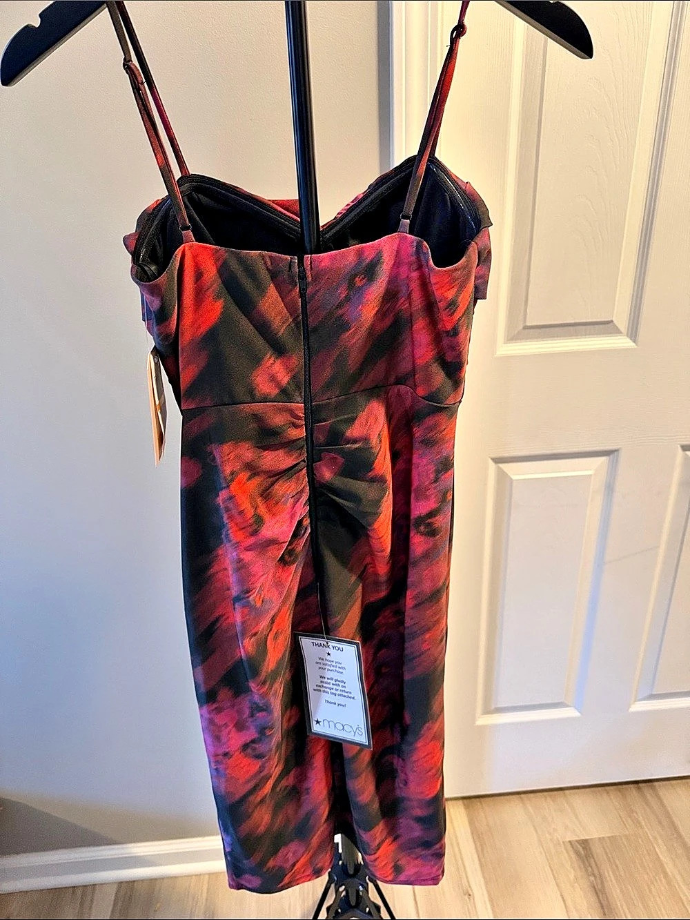 City studio Abstract Midi Dress in Red & Black NWT - Picture 2 of 5